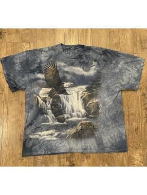 Vintage The Mountain Shirt Men’s 2XL Tie Dye Eagle Wilderness Nature Tee Y2K